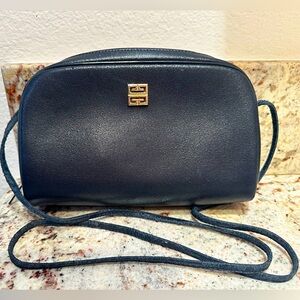 Vintage GIVENCHY Navy Crossbody Leather bag